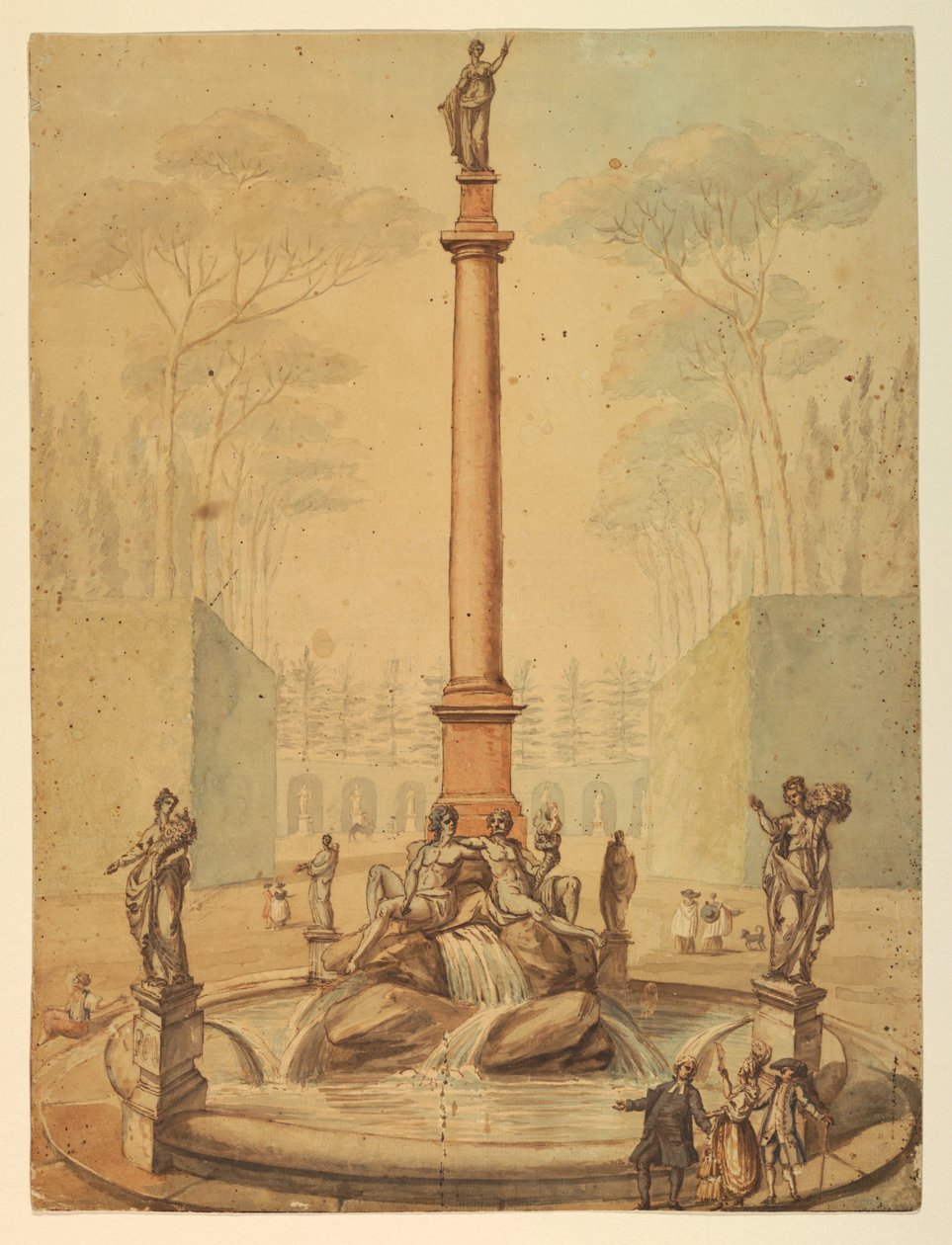 Projeto para uma fonte em um parque de Unknown artist