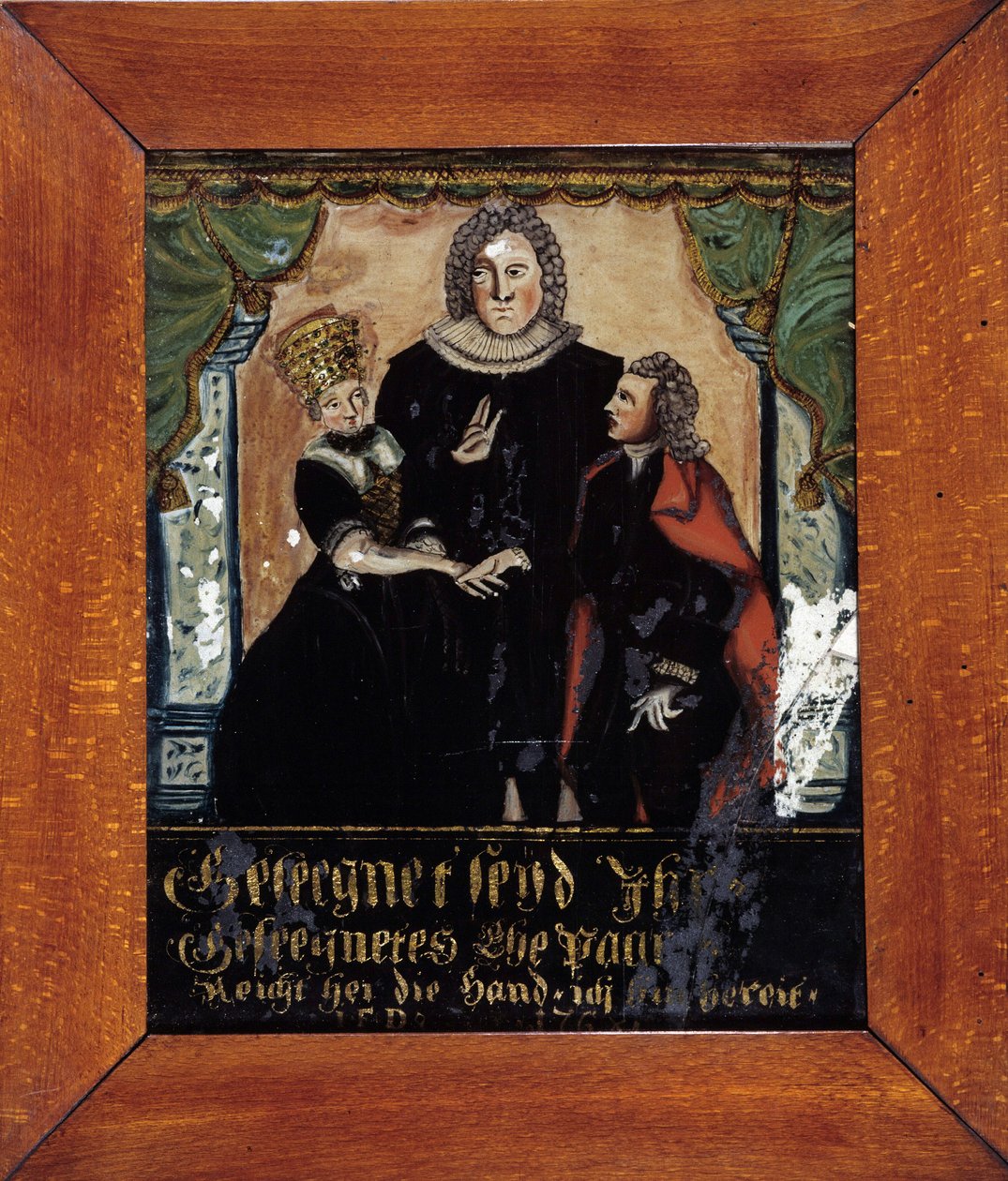 O casamento protestante na Alsácia: a bênção dos cônjuges de Unknown artist
