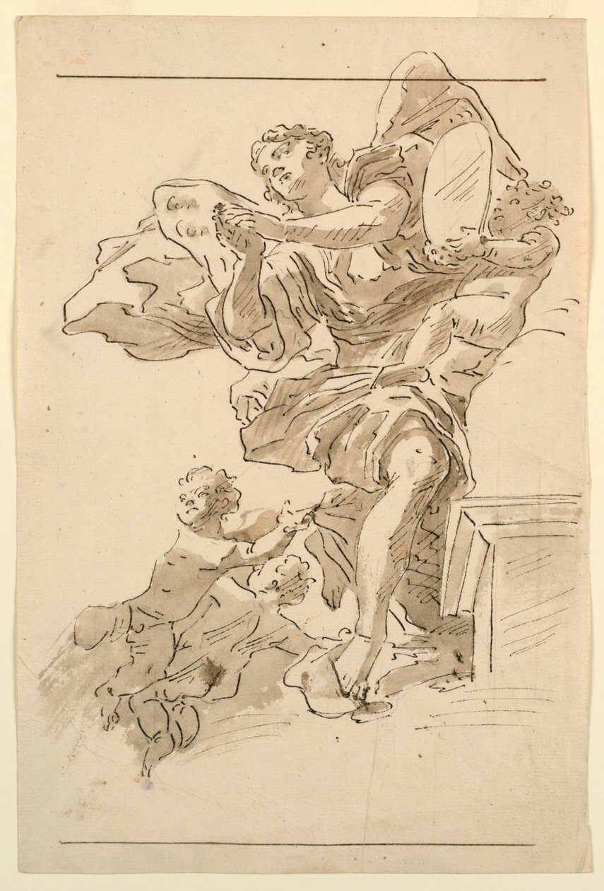 Putti e Figura Alada de Unknown artist