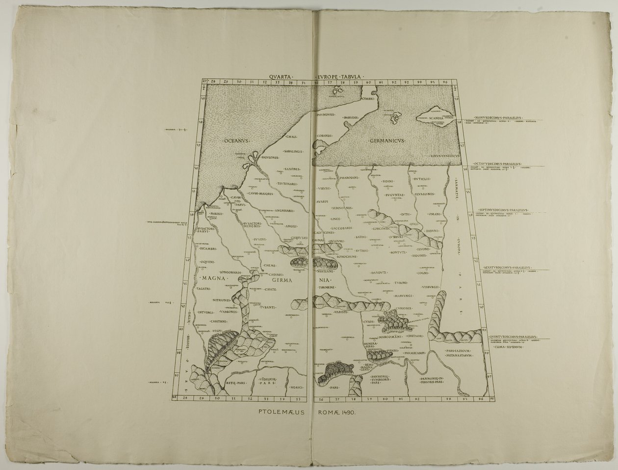 Quarta Europa Tabula: Ptolemaeus Romae 1490 de Unknown artist