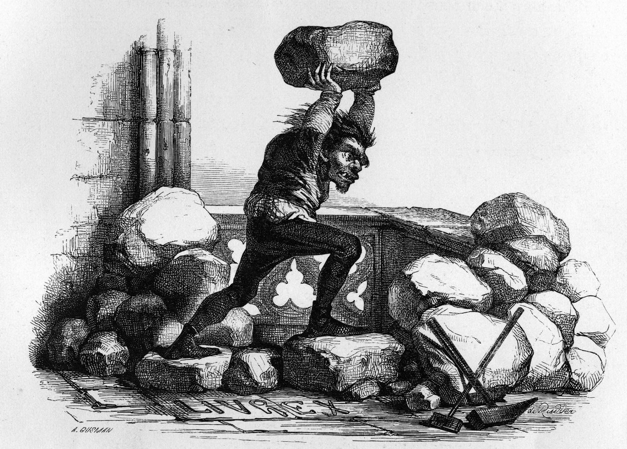 Quasimodo em Notre Dame de Paris por V. Hugo. de Unknown artist