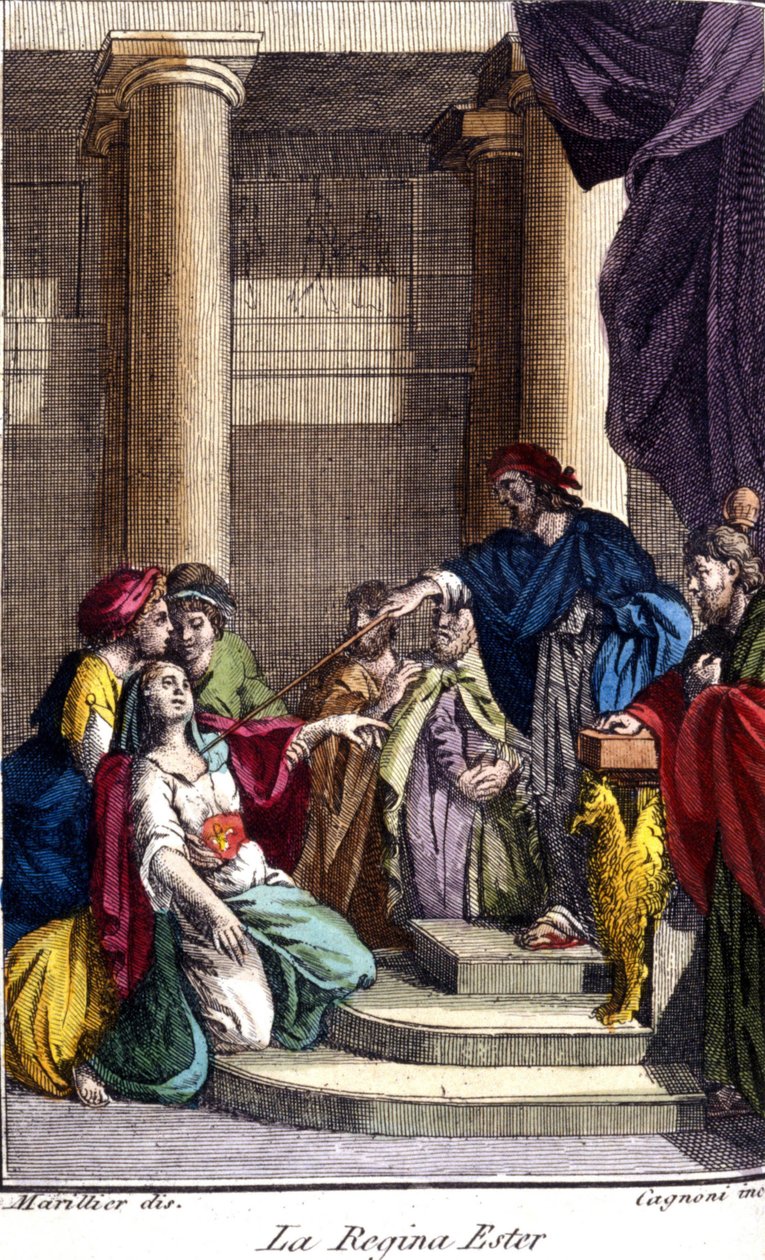 Rainha Esther. Gravura do século XVIII. de Unknown artist