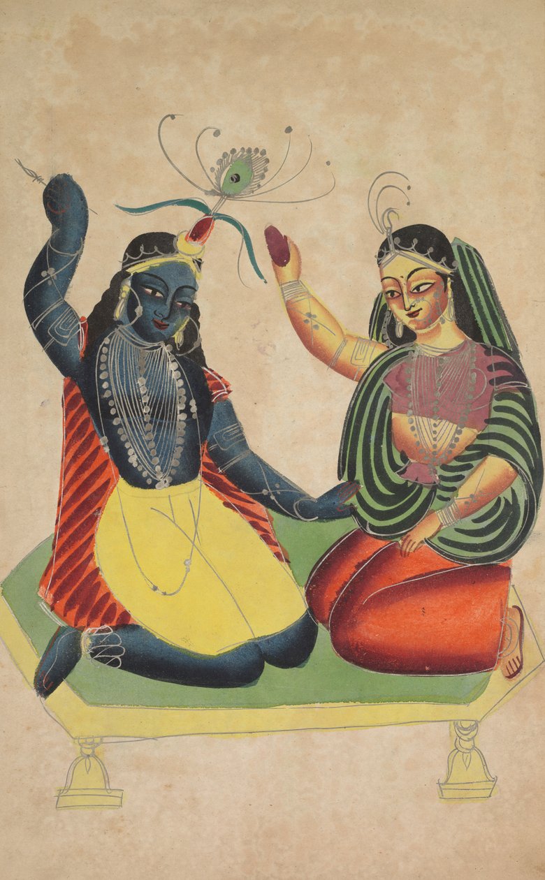 Radha e Krishna (verso) de Unknown artist