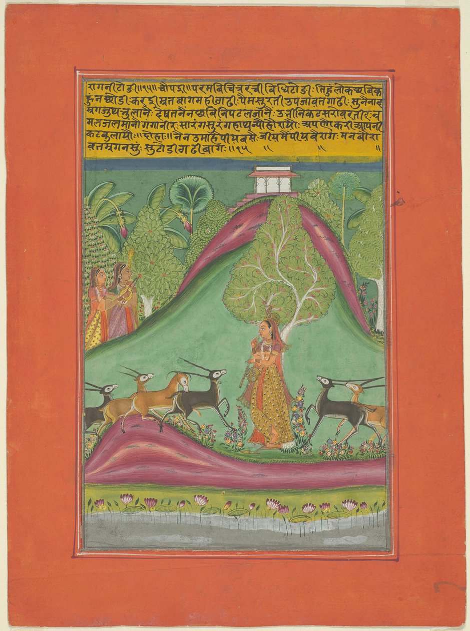 Ragini Todi, Página de um conjunto de Ragamala de Jaipur de Unknown artist