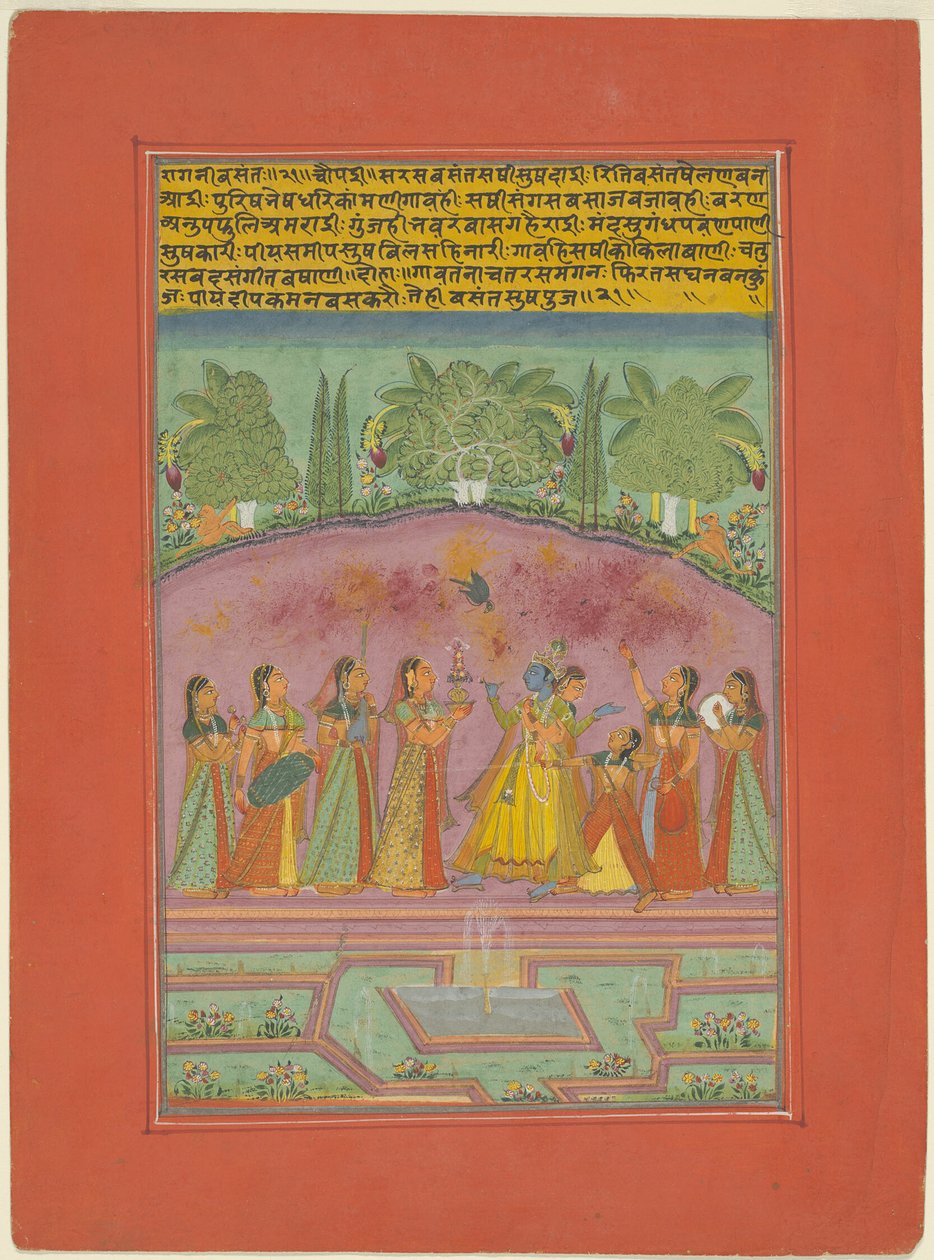 Ragini Vasanta, página de um conjunto de Ragamala de Jaipur de Unknown artist