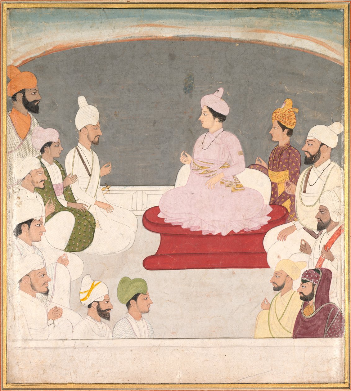 Raja Sansar Chand de Kangra e cortesãos de Unknown artist
