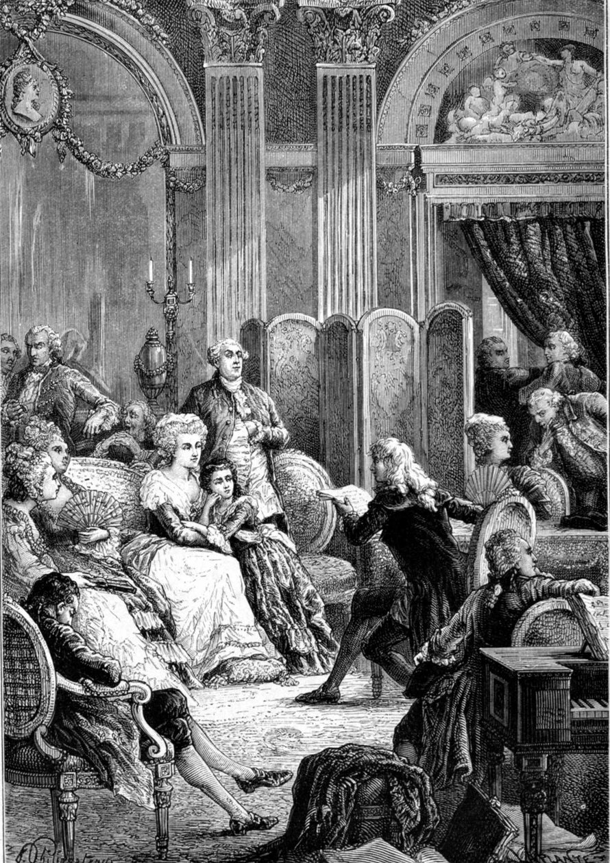 Leitura de "Paul and Virginie" nos salões da Madame Necker - no "Histoire de France" de Guizot de Unknown artist