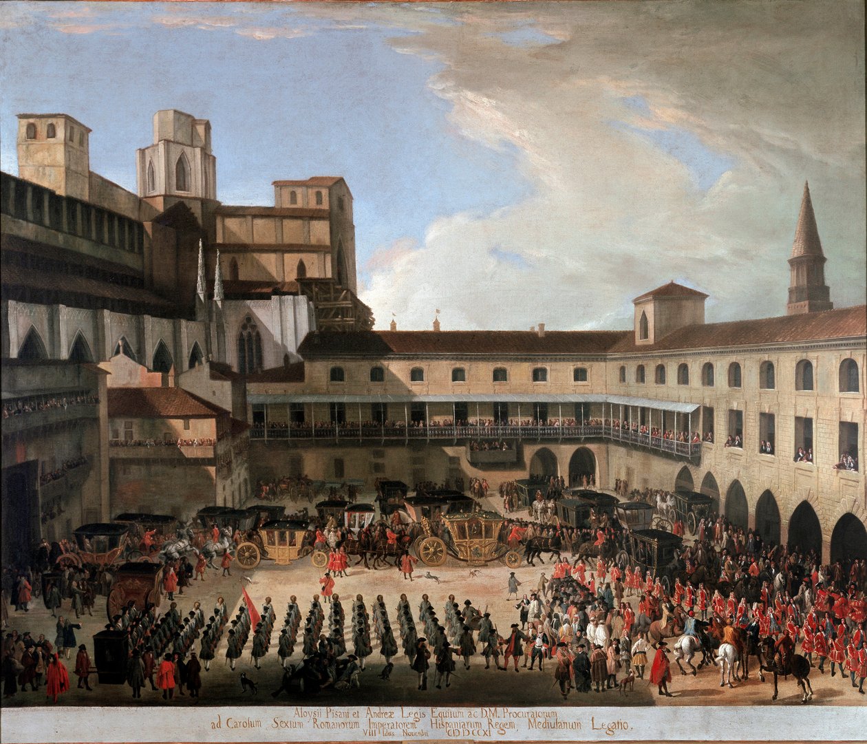 Recepção em Milão dos embaixadores venezianos pelo imperador Carlos VI em 1711 (pintura de Unknown artist