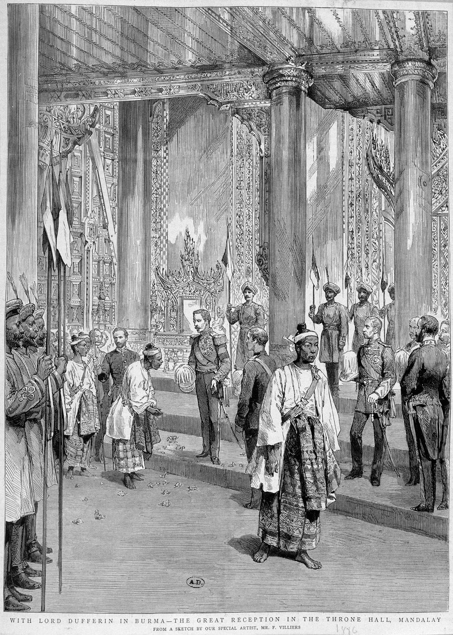 Recepção de Lord Dufferin pelo Rei da Birmânia de Unknown artist