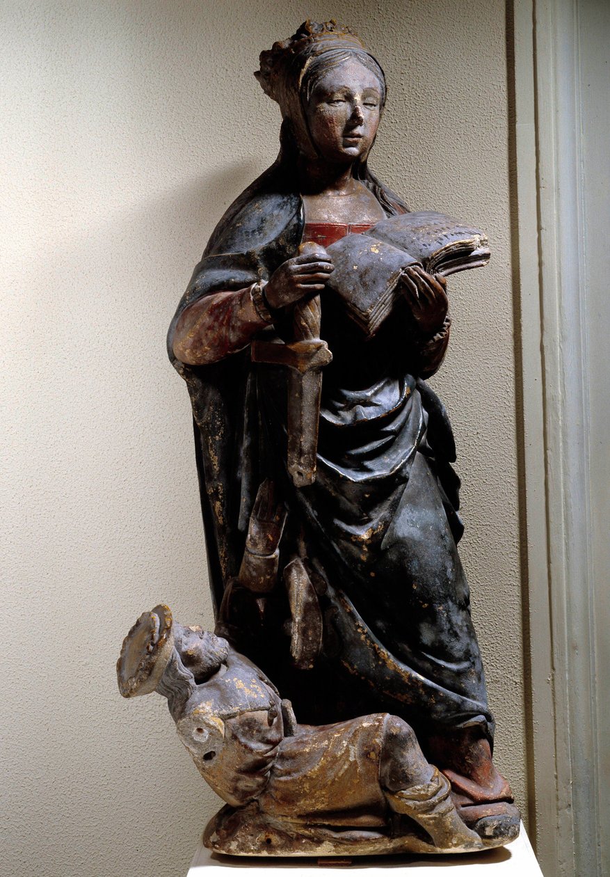 Representação de Santa Catarina de Siena. Escultura em calcário policromado. Século XV. Compiegne, Museu Vivenel. de Unknown artist