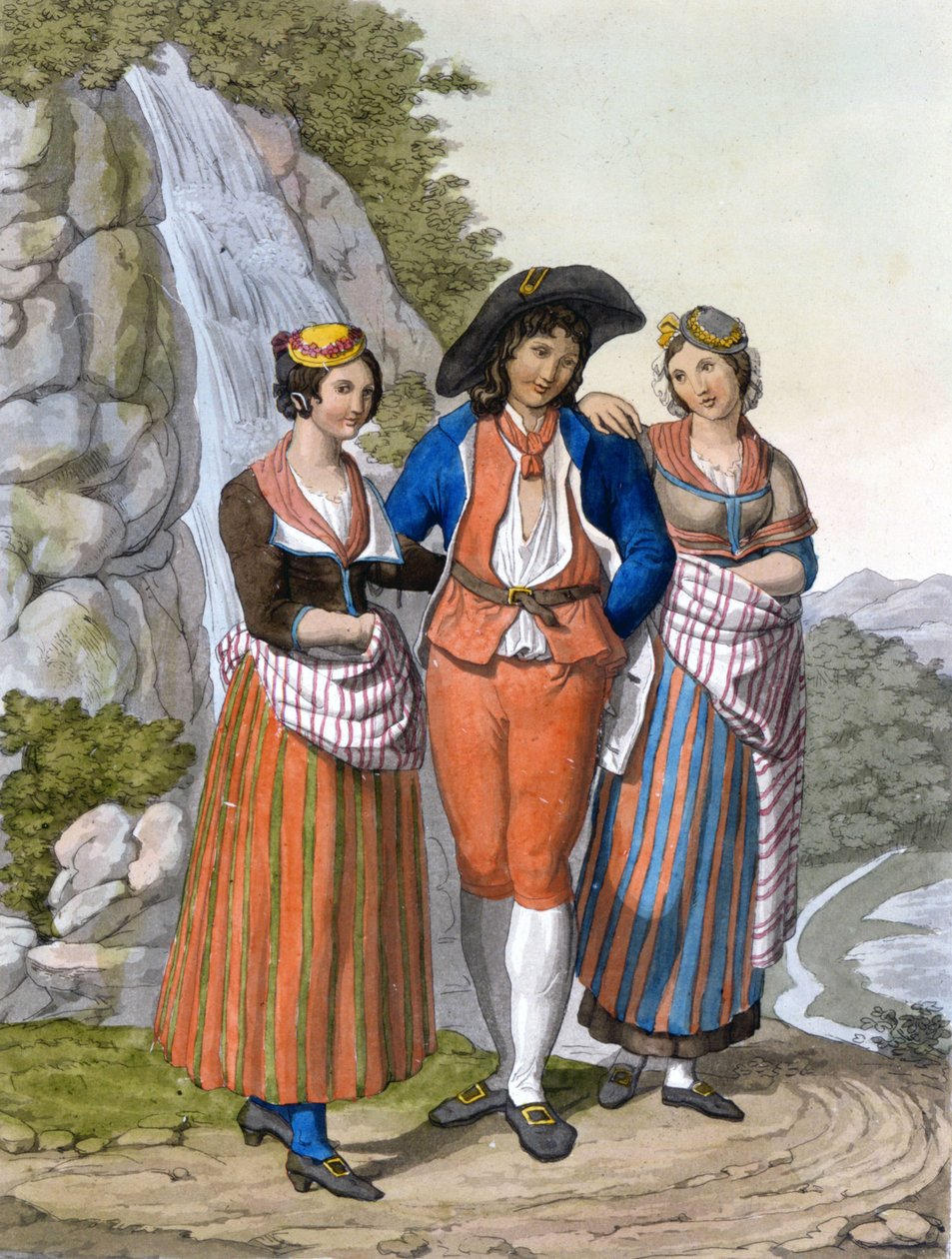 Representação de Vaudois com as suas roupas. 1820 ca. de Unknown artist