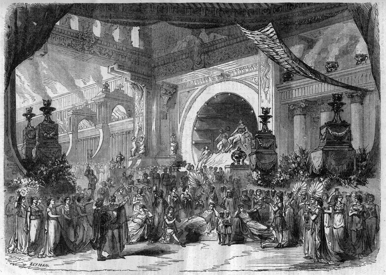 Representação de uma ópera: acto III, segunda pintura de "Fausto" de Charles Gounod (1818-1893) - Gravura em "Le Journal Illustré de Unknown artist