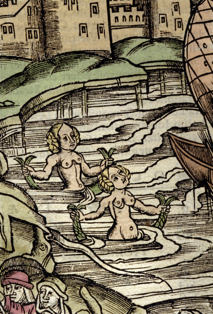 Representação das sirenes. Gravura do século XVI de Unknown artist