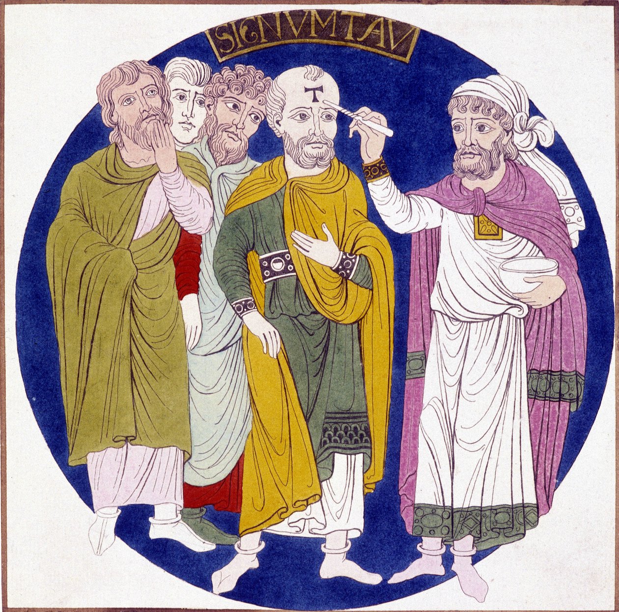 Representação da consagração de uma véspera do século XIX a partir de uma pintura em vidro da época do Abade Suger de Unknown artist