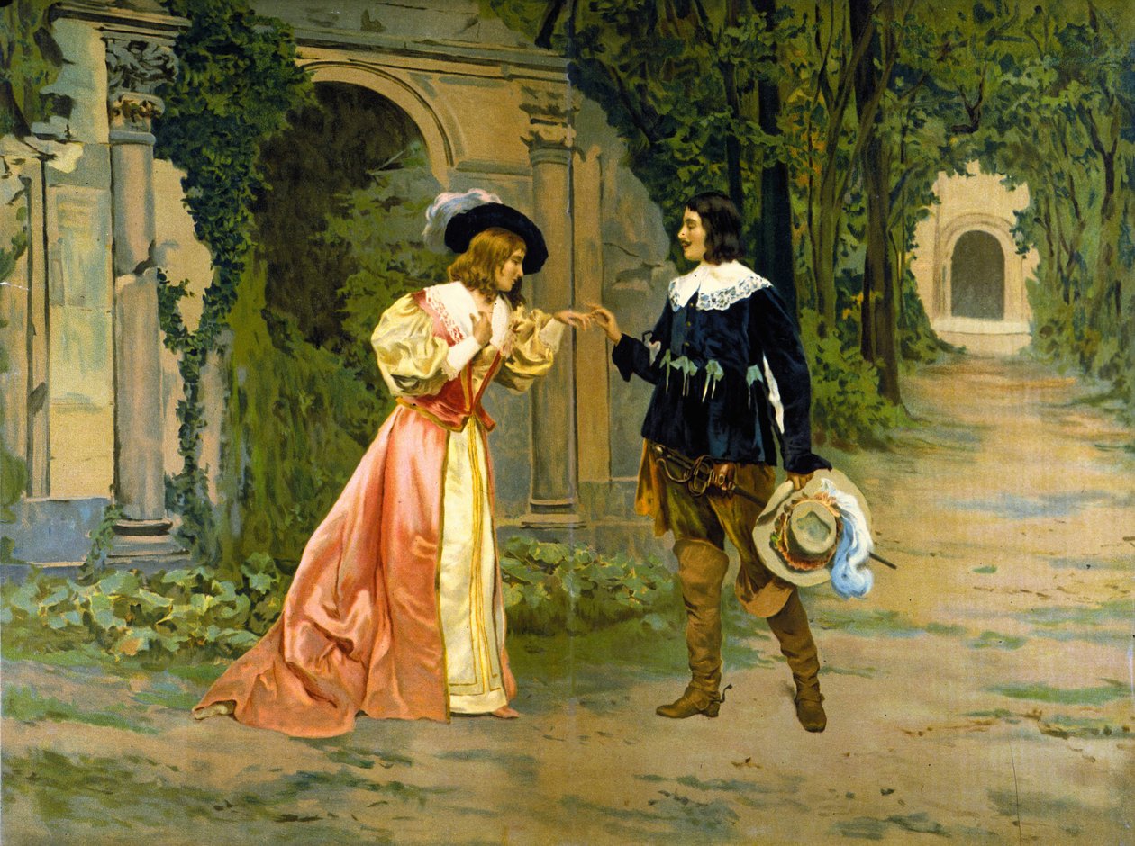 Representação da troca do anel entre Edgar e Lucia no Acto I da ópera "Lucie de Lammermoor" (Lucia di Lammermoor) de Gaetano Donizetti. de Unknown artist
