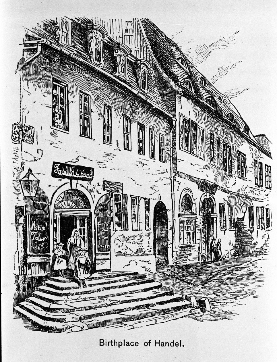 Representação da casa onde George Frederick Handel nasceu (Georg Friedrich Handel de Unknown artist