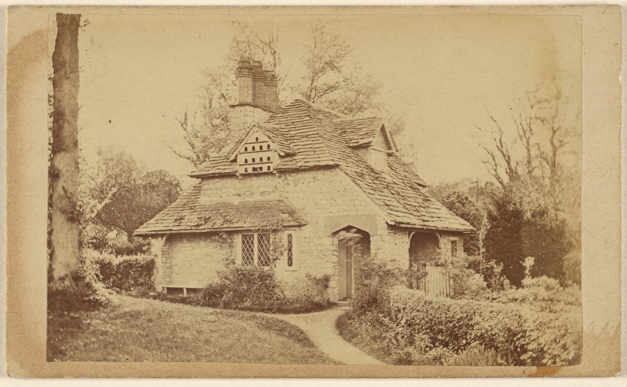 Residência de Thomas Roberts em Wodenethe Fish Kill on Hudson N.Y. [vista exterior de Rose Cottage, Blaise Hamlet] de Unknown artist