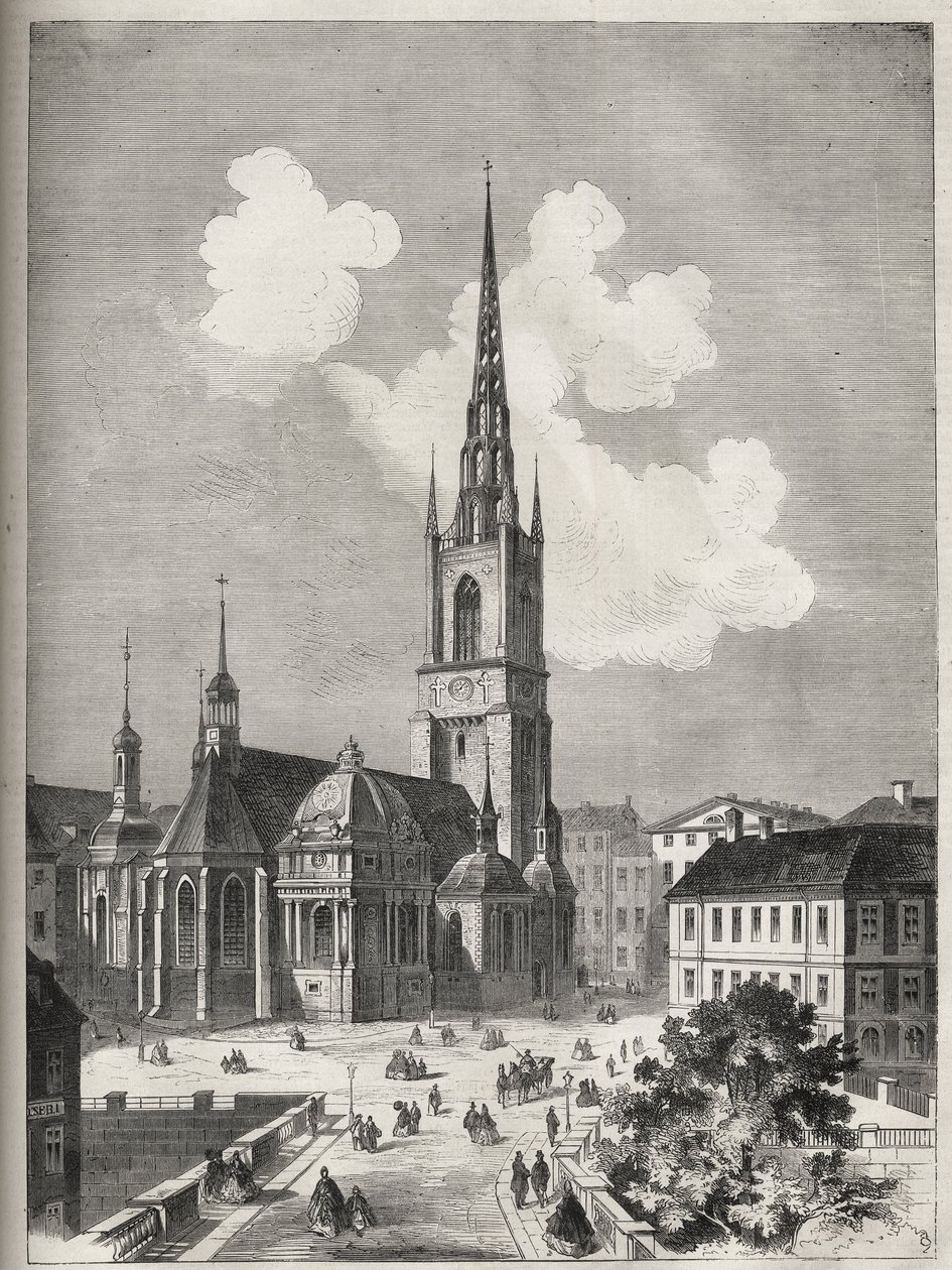 Igreja Riddarholmen - A Igreja Riddarholm em Estocolmo - 1866 - de Unknown artist