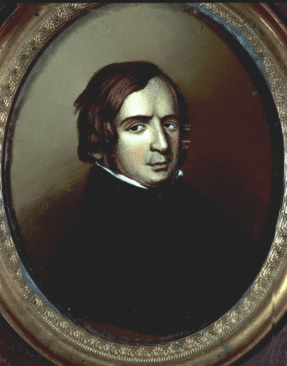 Risorgimento: "Retrato do político, filósofo italiano Vincenzo Gioberti (1801-1852)". Miniatura em marfim anônimo. Museo del Risorgimento Milão de Unknown artist