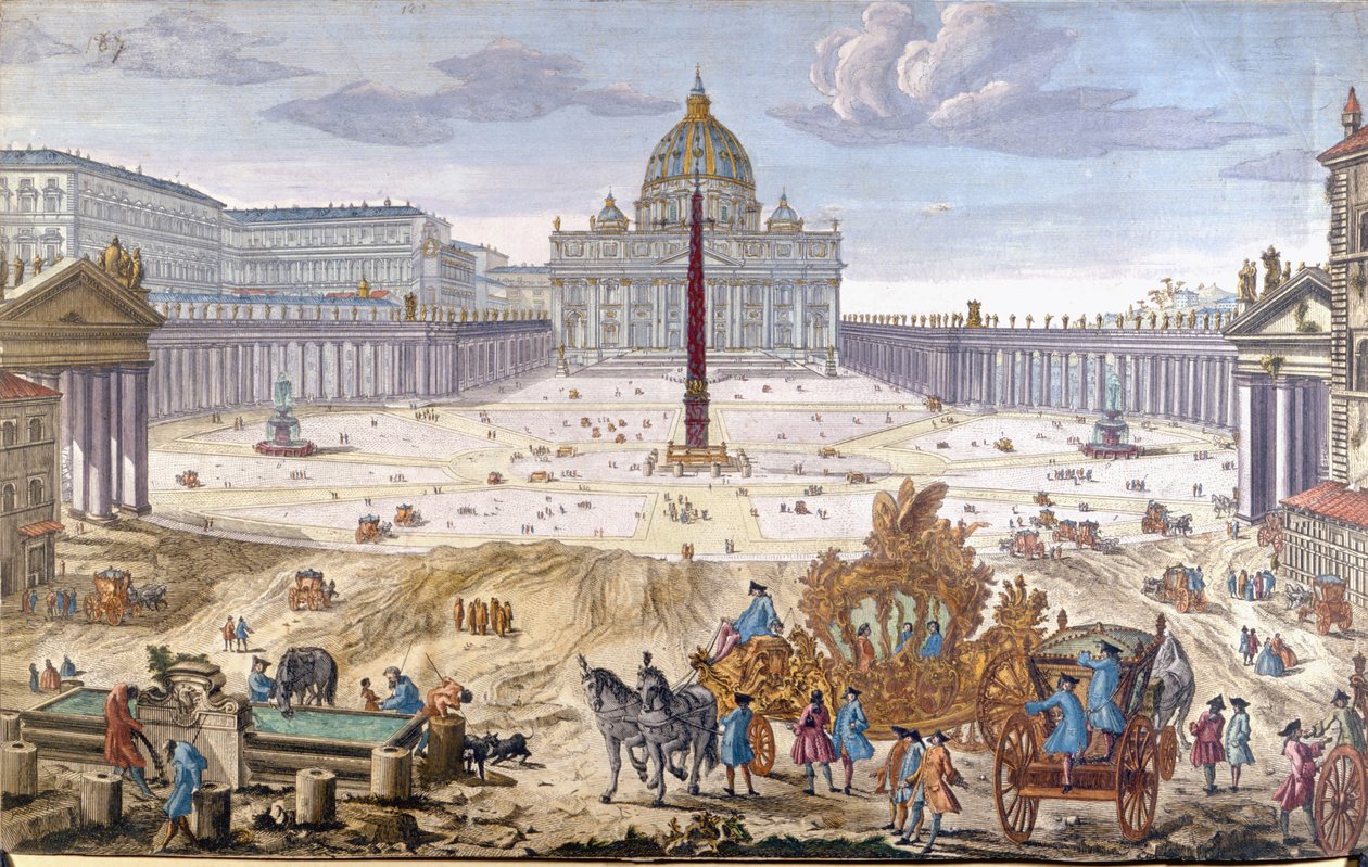 Roma, Praça de São Pedro, no início do século XVIII. de Unknown artist