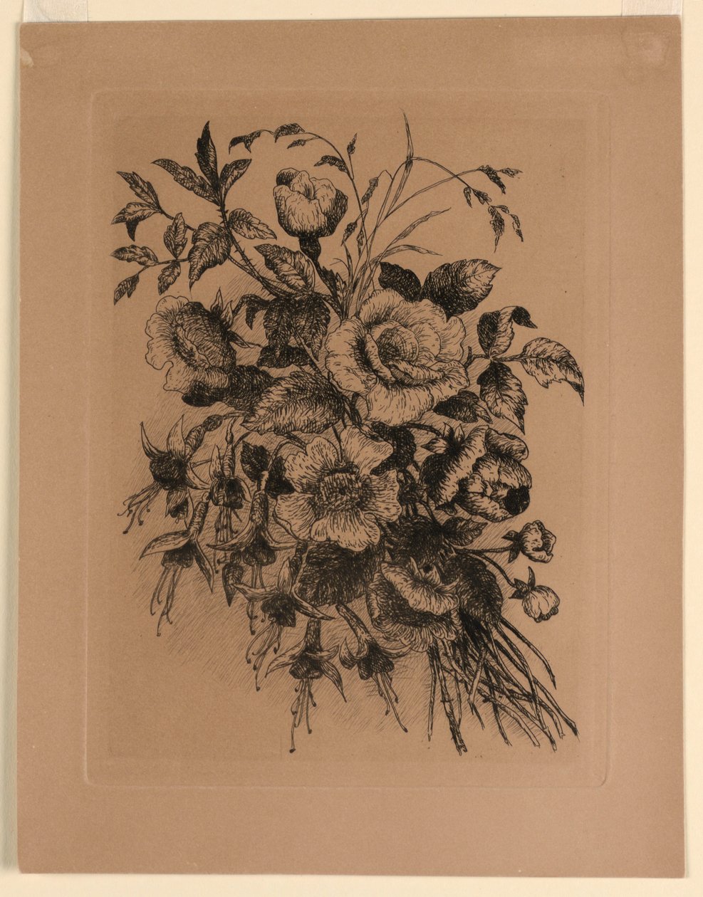 Rosas e fúcsias de Unknown artist