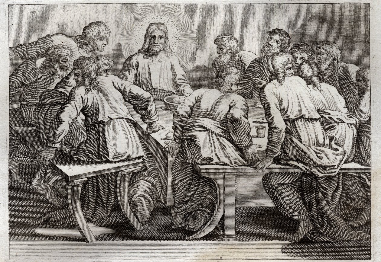 Bíblia de Royaumont, Novo Testamento: O Cene. Ilustração de 1811. de Unknown artist