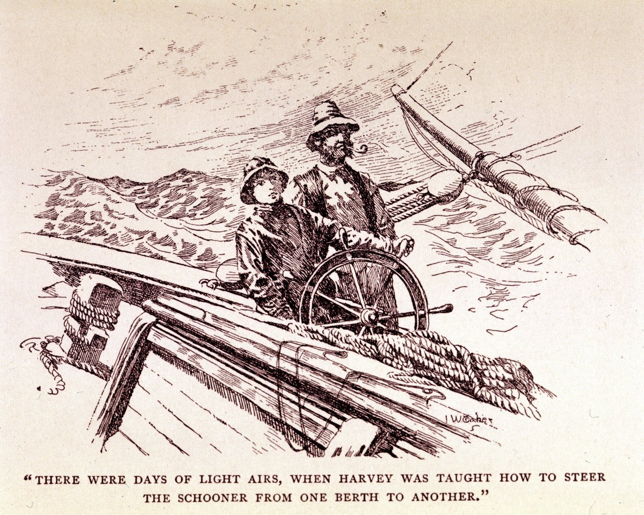 Rudyard Kipling: "Captains courageous", New York 1899 (gravura) de Unknown artist