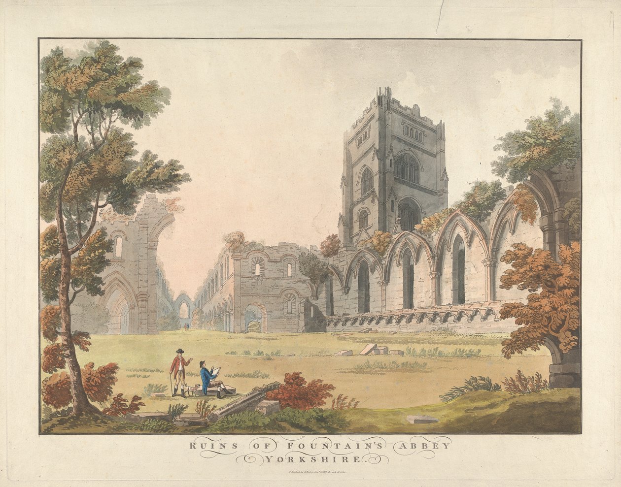 Ruínas da Abadia de Fountaine, Yorkshire de Unknown artist