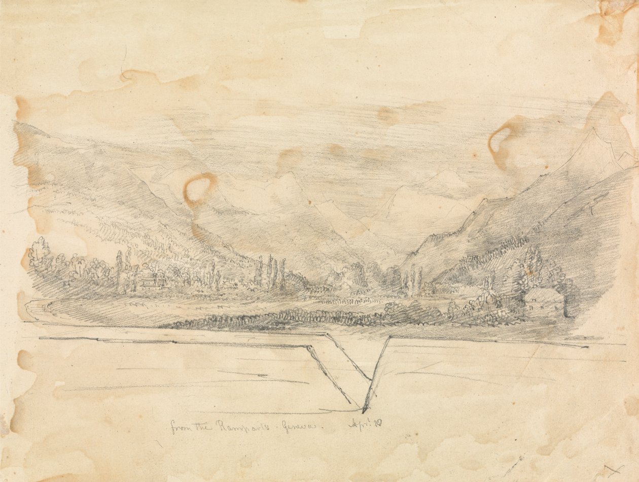 Paisagem Rural com Montanhas à Distância de Unknown artist