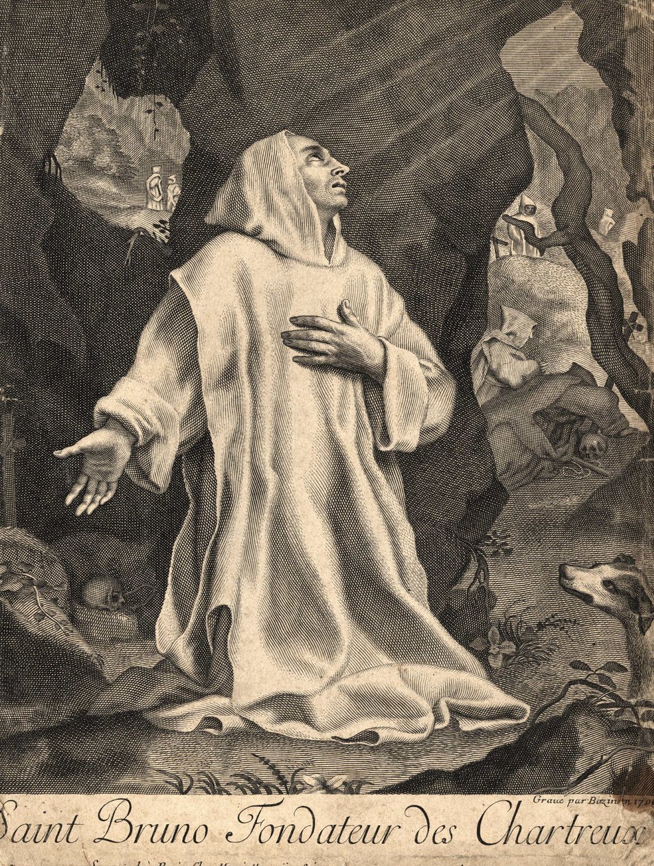 São Bruno, fundador da Ordem dos Cartuxos (Colônia, v. 1035 em Serra San Bruno, Calábria) de Unknown artist