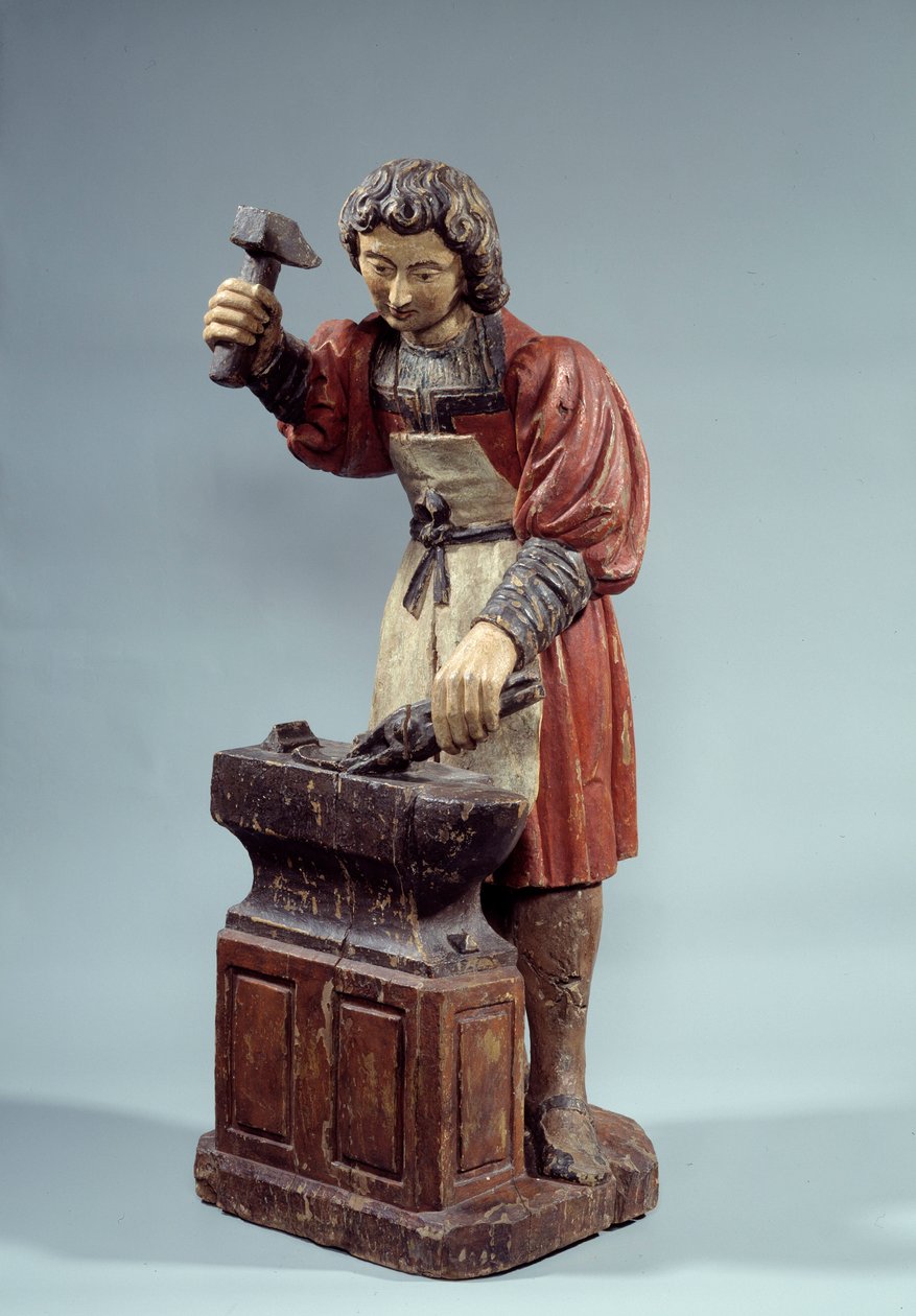 Santo Crepin patrono dos sapateiros. Madeira policromada escultórica anónima de Unknown artist