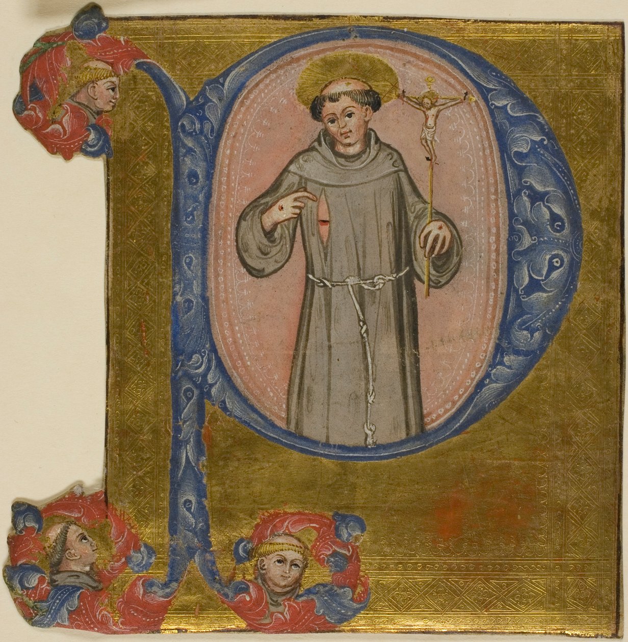 São Francisco numa inicial "P" historiada de Unknown artist