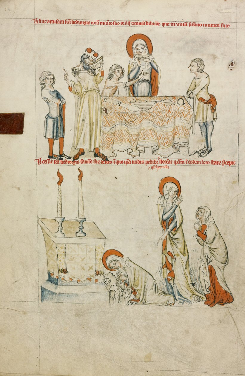 Santa Edviges recusando-se a beber vinho; Santa Edviges rezando diante de um altar de Unknown artist