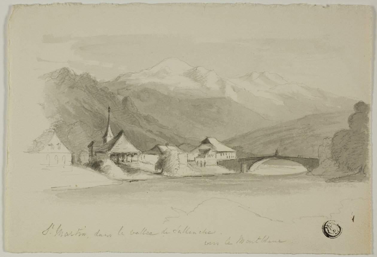 Saint Martin, no Vale do Sallenche, olhando para o Mont Blanc de Unknown artist