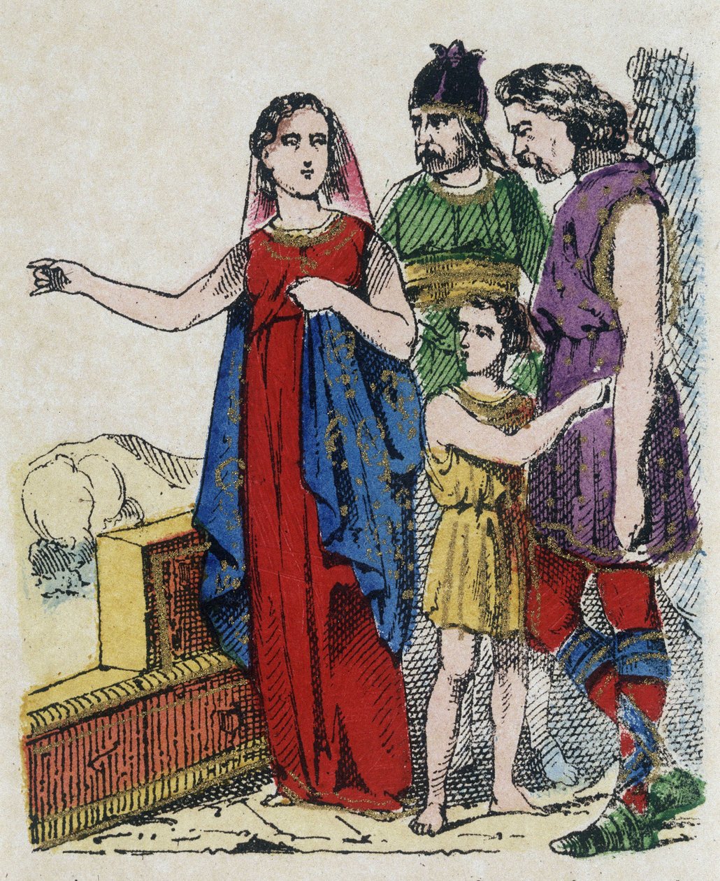 Sainte Genevieve (422-502), padroeira de Paris, dissuadiu os parisienses de abandonar sua cidade, que foi ameaçada em 451 por Átila, rei dos hunos. de Unknown artist