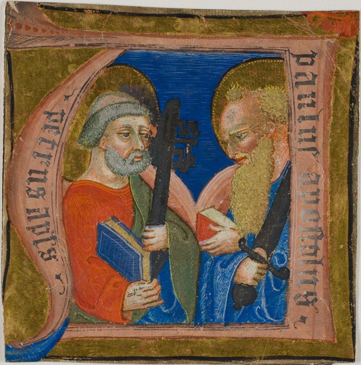 Santos Pedro e Paulo num "N" inicial historiado de um livro de coro de Unknown artist