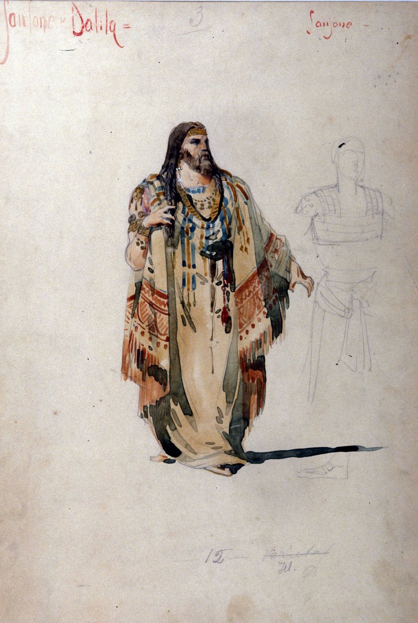 Fato de Sansão para a ópera "Sansão e Dalila" de Camille Saint Saens (Saint-Saens). 1877 de Unknown artist