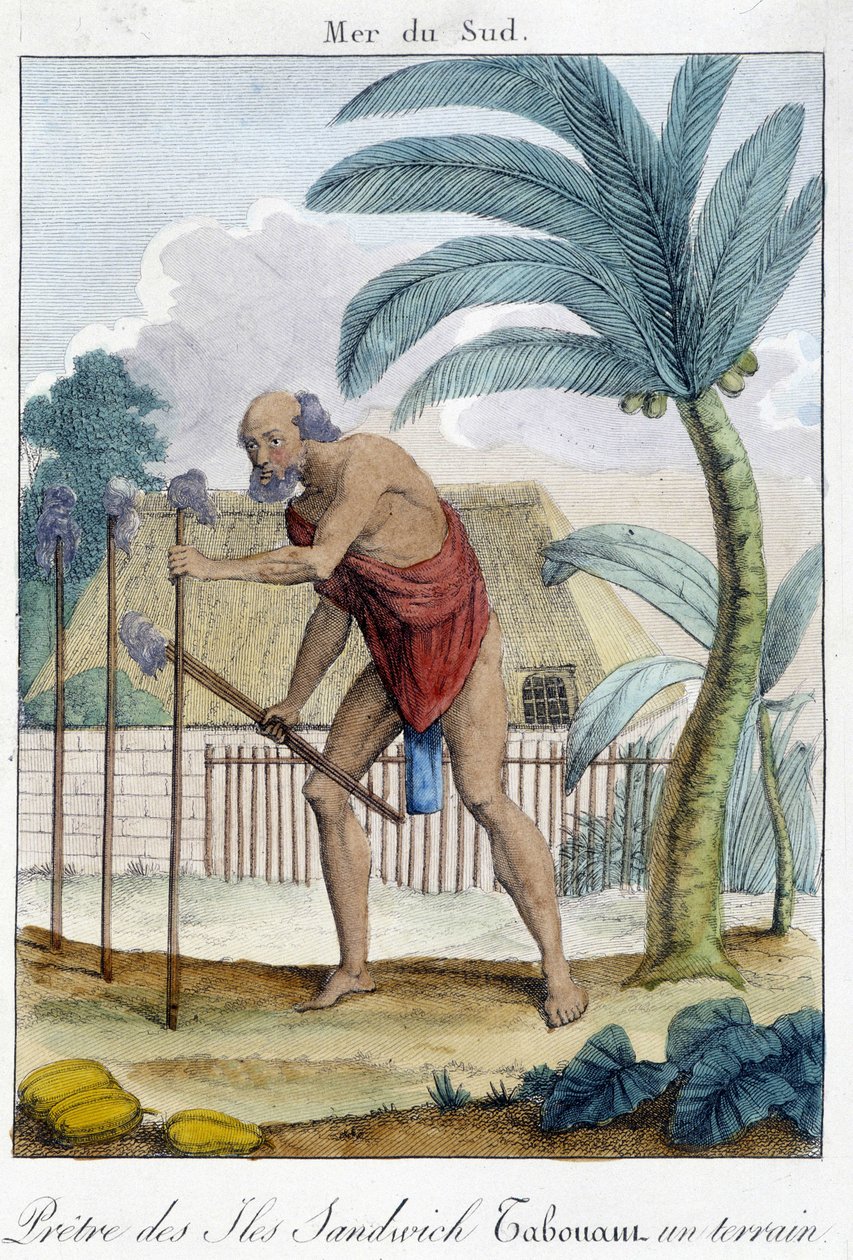 Sacerdote das Ilhas Sandwich a bater num campo de Unknown artist