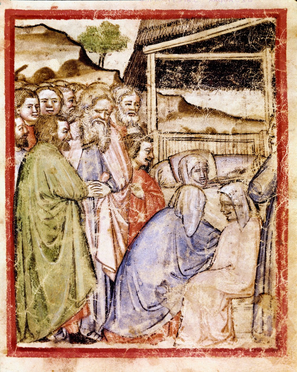 Morte de Sarah na idade de 127 anos Miniatura do Codex 212 (ou Padovano ou Bíblia de Pádua) 1390-1400 Rovigo, Accademia dei Concordi de Unknown artist