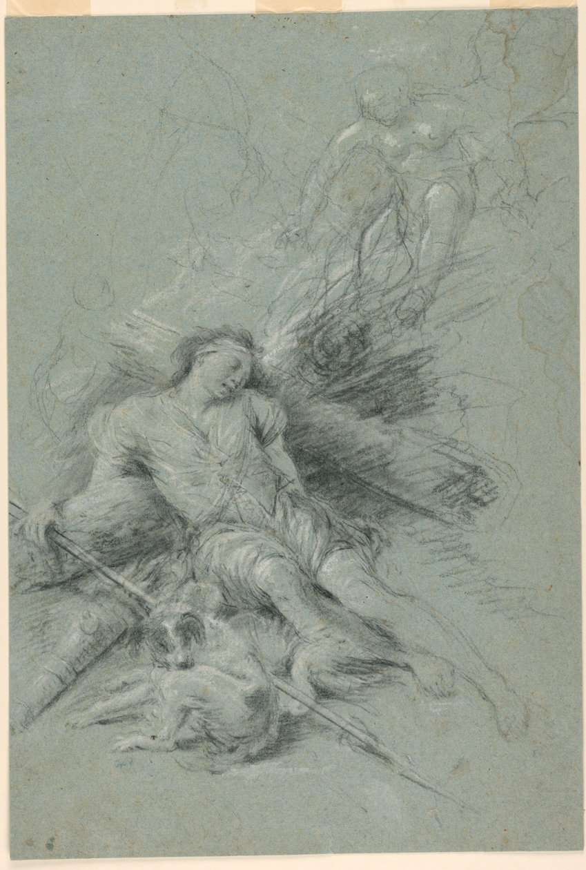 Selene vê o Endymion dormindo de Unknown artist