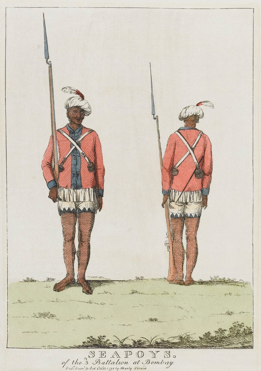 Sepoys do 3º Batalhão em Bombaim de Unknown artist