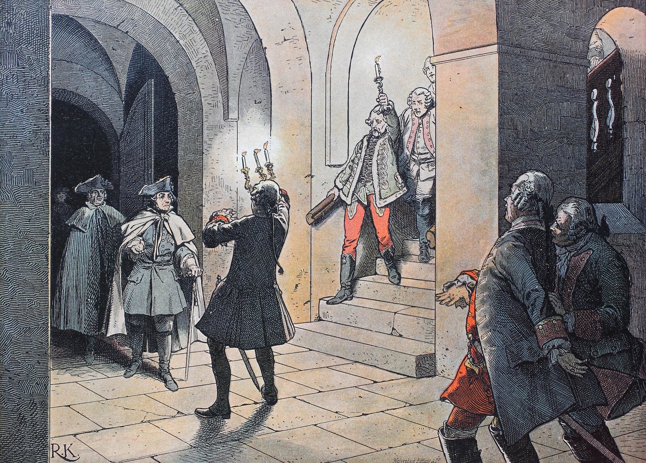 Guerra dos Sete Anos, entre 1756 e 1763, o Rei Frederico o Grande de Unknown artist