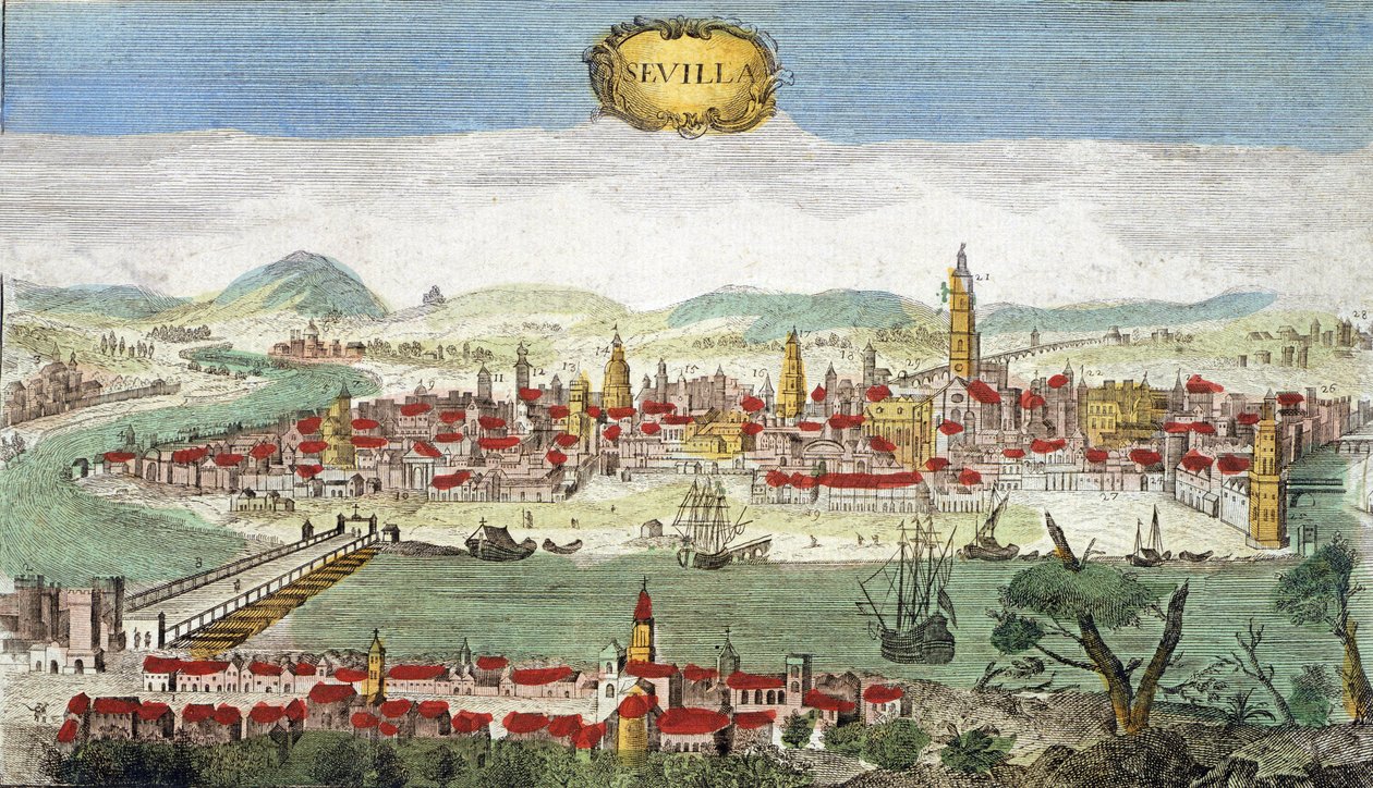Sevilha - Vista de Sevilha - Espanha Século XVIII - de Unknown artist
