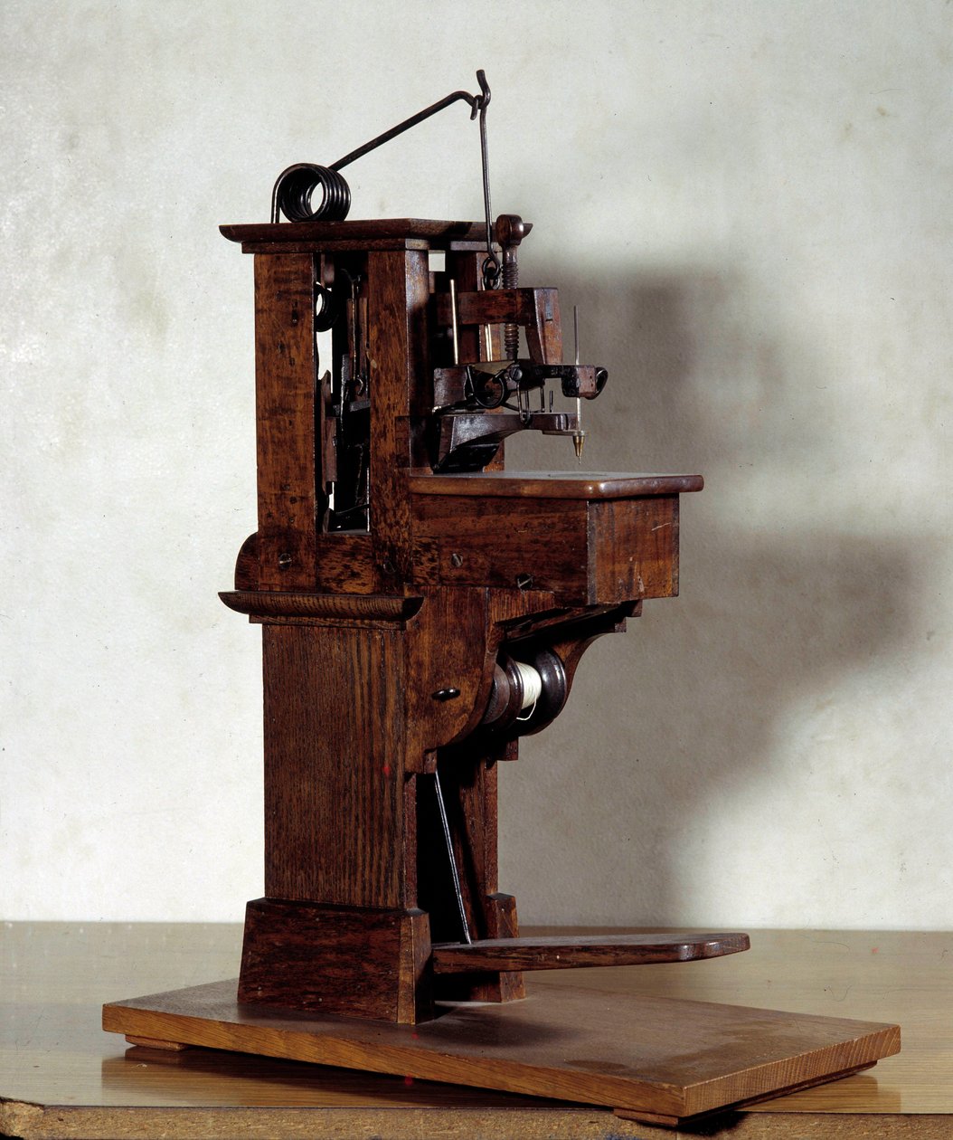 Máquina de costura de Barthelemy Thimonnier (1793-1857). Paris do século XIX, CNAM de Unknown artist