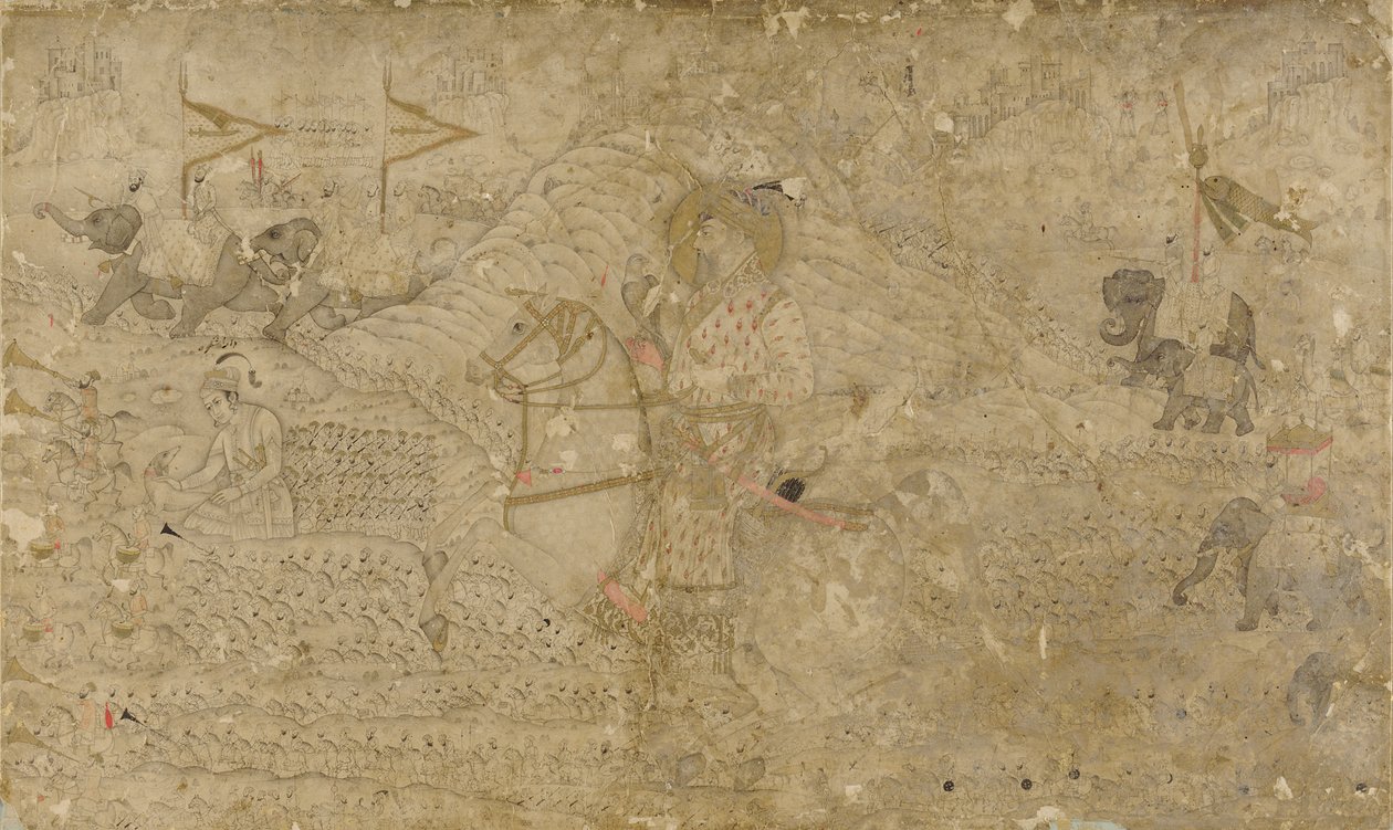 Shah Jahan e seu filho Dara Shikoh caçando de Unknown artist