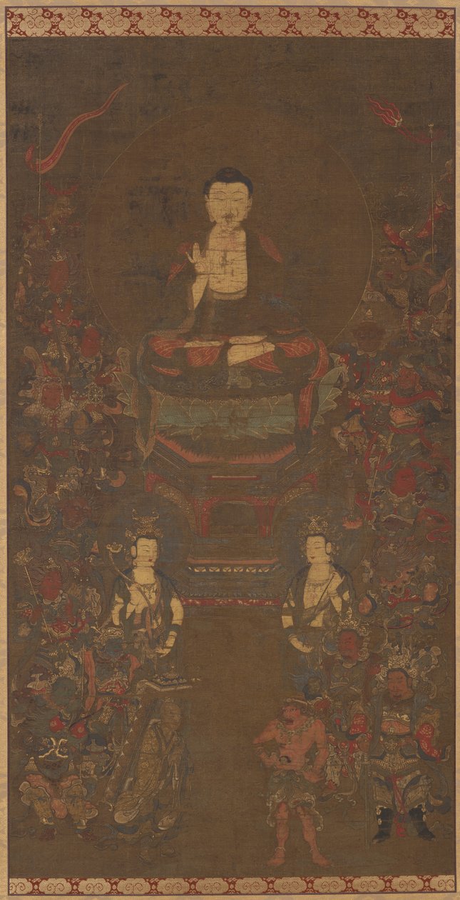 Shakyamuni com as Dezesseis Divindades Benevolentes de Unknown artist