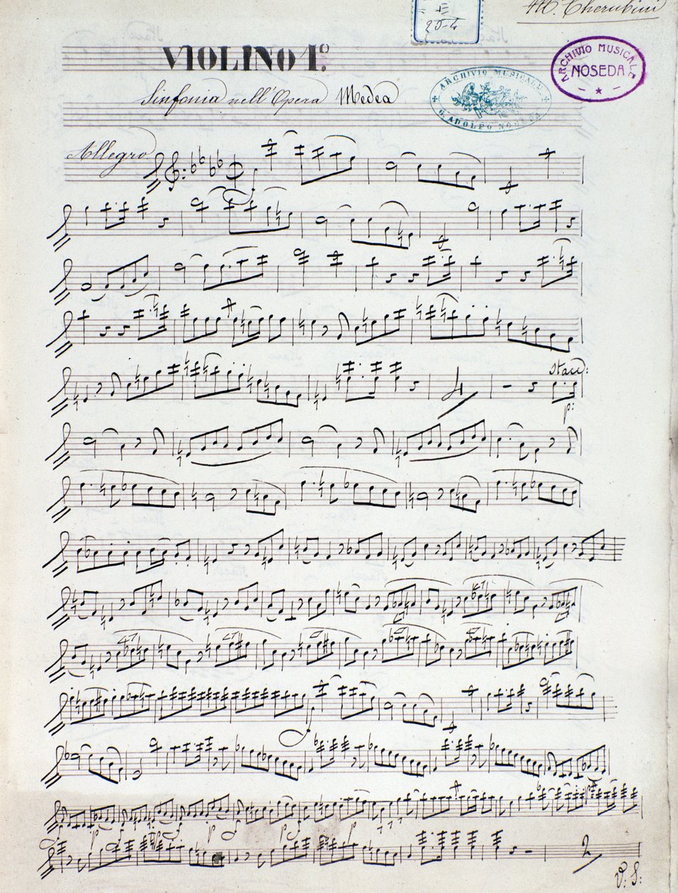 Música para o primeiro violino de Medea, ópera de Luigi Cherubini de Unknown artist