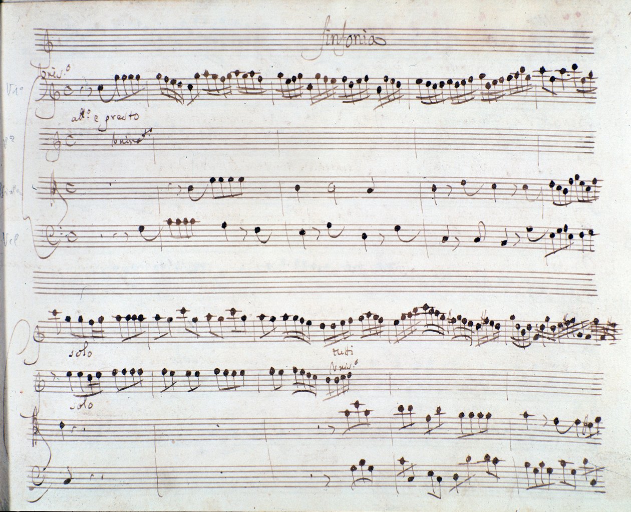 Página de música para A coroação de Darius por Giuseppe Aldrovandini (1703) de Unknown artist