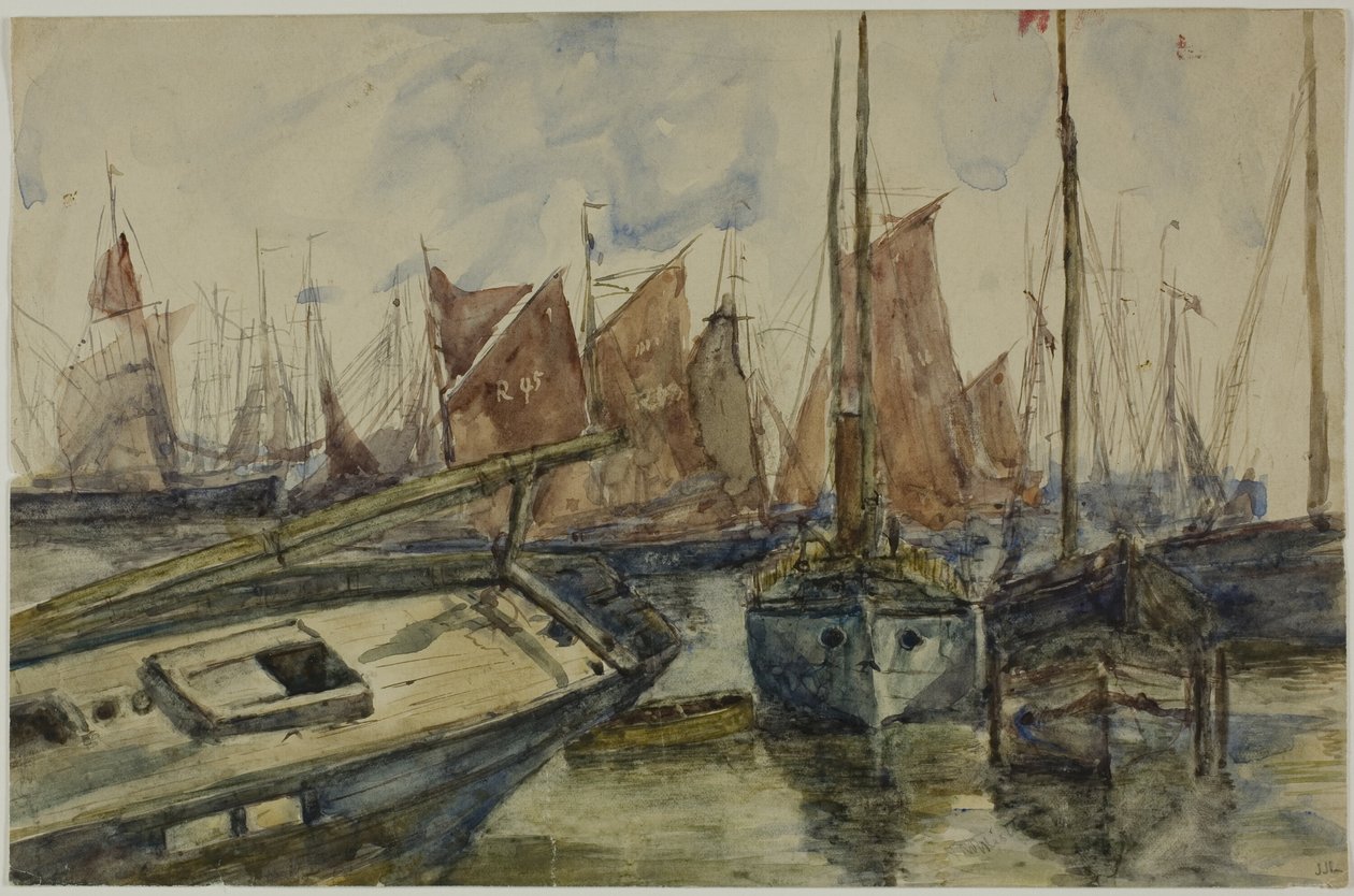 Navios no porto de Unknown artist