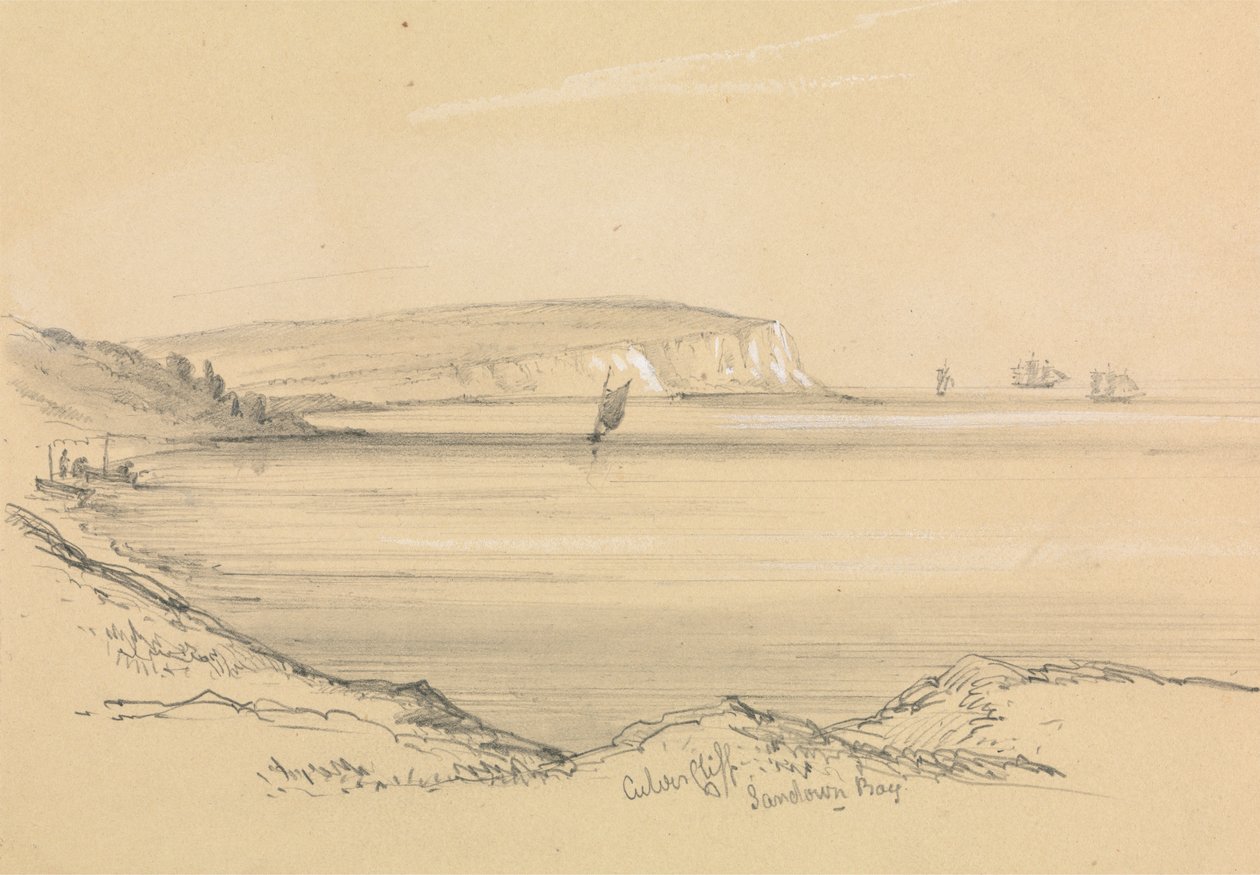 Navios na Baía de Sandown de Unknown artist